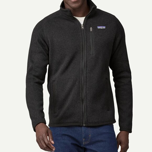 Patagonia New Better Sweater Fleece Jacket Full-Zip Men XL Black w/ Logo - Picture 2 of 12